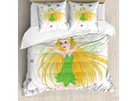 Abakuhaus Set Copripiumino Con Caricatura Per Letti Singoli, Farfalle Primaverili, Antiacaro, Adatto A Chi Soffre Di Allergie, Con Federa, 155 Cm X 220 Cm - 80 X 80 Cm, Multicolore