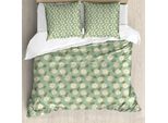 Abakuhaus Set Copripiumino Per Letto Singolo, Margherite, Antiacaro, Adatto A Chi Soffre Di Allergie, Con Federa, 200 Cm X 200 Cm - 80 X 80 Cm, Pistacchio Avorio