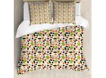Abakuhaus Set Copripiumino Wasabi Per Letti Singoli, Motivo Cucina, Antiacaro, Adatto A Chi Soffre Di Allergie, Con Federa, 200 Cm X 200 Cm - 80 X 80 Cm, Salmone Lime Verde Bianco