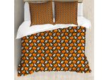 Set Copripiumino Abakuhaus Halloween Per Letti Singoli, Motivo Zucca, Antiacaro, Adatto A Chi Soffre Di Allergie, Con Federa, 200 Cm X 200 Cm - 80 X 80 Cm, Verde Felce Marigold