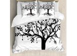 Set Copripiumino Abakuhaus Per Letti Singoli, Silhouette Naturale, Antiacaro, Adatto A Chi Soffre Di Allergie, Con Federa, 155 Cm X 220 Cm - 80 X 80 Cm, Grigio Antracite E Bianco