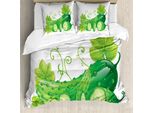 Abakuhaus Set Copripiumino Celtico Verde Per Letti Singoli, Grafica Juicy Gurke, Antiacaro, Adatto A Chi Soffre Di Allergie, Con Federa, 200 Cm X 200 Cm - 80 X 80 Cm, Verde Mela Verde