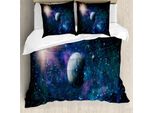 Abakuhaus Universo Set Copripiumino Per Letti Singoli, Celestial Szene, Antiacaro, Adatto A Chi Soffre Di Allergie, Con Federa, 155 Cm X 220 Cm - 80 X 80 Cm, Multicolore