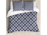 Set Copripiumino Abakuhaus Marine-Plaid Per Letti Singoli, Simple Classic Mode, Antiacaro, Adatto A Chi Soffre Di Allergie, Con Federa, 155 Cm X 220 Cm - 80 X 80 Cm, Blu, Grigio, Verde Mare