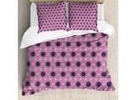 Abakuhaus Set Copripiumino Astratto Per Letti Singoli, Decorazione Floreale Dreamy, Antiacaro, Adatto A Chi Soffre Di Allergie, Con Federa, 200 Cm X 200 Cm - 80 X 80 Cm, Rosa Baby-Viola-Blu