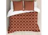 Abakuhaus Set Copripiumino Mediterraneo Per Letti Singoli, Motivo Floreale Azulejo, Antiacaro, Adatto A Chi Soffre Di Allergie, Con Federa, 155 Cm X 220 Cm - 80 X 80 Cm, Vermiglio Indaco