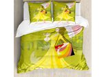 Abakuhaus Set Copripiumino Per Letto Singolo Con Motivo Ombrelli, Donna, Antiacaro, Adatto A Chi Soffre Di Allergie, Con Federa, 200 Cm X 200 Cm - 80 X 80 Cm, Giallo Verde Multicolore