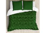 Abakuhaus Set Copripiumino Jungle Leaf Per Letti Singoli, Palm Leaf Monochrome, Antiacaro, Adatto A Chi Soffre Di Allergie, Con Federa, 200 Cm X 200 Cm - 80 X 80 Cm, Verde Mela