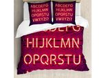 Abakuhaus Set Copripiumino Per Letto Singolo, Lettere Moderne, Antiacaro, Adatto A Chi Soffre Di Allergie, Con Federa, 200 Cm X 200 Cm - 80 X 80 Cm, Prugna Lampone