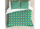 Abakuhaus Set Copripiumino Per Letti Singoli, Pop Vivid Citrus Scheibe, Antiacaro, Adatto A Chi Soffre Di Allergie, Con Federa, 200 Cm X 200 Cm - 80 X 80 Cm, Giallo Seafoam