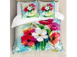 Abakuhaus Set Copripiumino Gerber Daisy Per Letti Singoli, Fiori In Un Vaso Artistico, Antiacaro, Adatto A Chi Soffre Di Allergie, Con Federa, 200 Cm X 200 Cm - 80 X 80 Cm, Multicolore