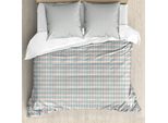 Abakuhaus Set Copripiumino Quatrefoil Per Letti Singoli, Colori Pastello Intrecciati, Antiacaro, Adatto A Chi Soffre Di Allergie, Con Federa, 200 Cm X 200 Cm - 80 X 80 Cm, Rosa Pastello Multicolore