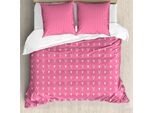 Abakuhaus Set Copripiumino Vintage Valentine Per Letti Singoli, Cuori Delicati, Antiacaro, Adatto A Chi Soffre Di Allergie, Con Federa, 155 Cm X 220 Cm - 80 X 80 Cm, Rosa Pallido E Bianco