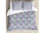 Abakuhaus Set Copripiumino Alphabet Per Letti Singoli, Scritta Inky Brush, Antiacaro, Adatto A Chi Soffre Di Allergie, Con Federa, 200 Cm X 200 Cm - 80 X 80 Cm, Multicolore