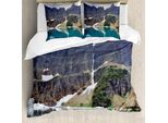 Set Copripiumino Abakuhaus Ice Berg Per Letti Singoli, See Im Glacier National, Antiacaro, Adatto A Chi Soffre Di Allergie, Con Federa, 155 Cm X 220 Cm - 80 X 80 Cm, Dark Tan E Multicolor