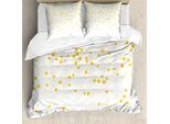 Abakuhaus Set Copripiumino Per Letti Singoli, Stelle Su Sfondo Semplice, Antiacaro, Adatto A Chi Soffre Di Allergie, Con Federa, 155 Cm X 220 Cm - 80 X 80 Cm, Terra Giallo-Crema