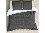 Abakuhaus Set Copripiumino Alphabet Per Letti Singoli, Elementi Disordinati, Antiacaro, Adatto A Chi Soffre Di Allergie, Con Federa, 155 Cm X 220 Cm - 80 X 80 Cm, Grigio Scuro E Guscio D'uovo