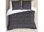 Abakuhaus Set Copripiumino Alphabet Per Letti Singoli, Lettere Minuscole Grunge, Antiacaro, Adatto A Chi Soffre Di Allergie, Con Federa, 155 Cm X 220 Cm - 80 X 80 Cm, Grigio Scuro E Bianco