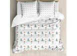 Abakuhaus Set Copripiumino Dino Per Letti Singoli, T-Rex E Principessa, Antiacaro, Adatto A Chi Soffre Di Allergie, Con Federa, 200 Cm X 200 Cm - 80 X 80 Cm, Multicolore