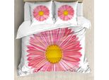 Abakuhaus Set Copripiumino Gerber Daisy Per Letti Singoli, Pinkish Macro Petal, Antiacaro, Adatto A Chi Soffre Di Allergie, Con Federa, 200 Cm X 200 Cm - 80 X 80 Cm, Multicolore