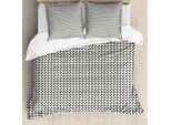 Abakuhaus Set Copripiumino Per Letti Singoli, Motivo Vintage A Mosaico, Antiacaro E Anallergico, Con Federa, 200 Cm X 200 Cm - 80 X 80 Cm, Grigio Antracite Eggshell