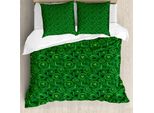 Abakuhaus Set Copripiumino Abstract Green Per Letti Singoli, Irish Swirl Shamrock, Antiacaro E Anallergico Con Federa, 155 Cm X 220 Cm - 80 X 80 Cm, Verde Smeraldo