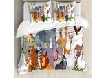 Abakuhaus Set Copripiumino Per Letti Singoli, FröHlich Wald Fauna, Antiacaro, Adatto A Chi Soffre Di Allergie, Con Federa, 200 Cm X 200 Cm - 80 X 80 Cm, Multicolore