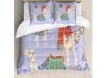 Abakuhaus Set Copripiumino Egiziano Per Letti Singoli, Cammelli Con Tappeti, Antiacaro, Adatto A Chi Soffre Di Allergie, Con Federa, 155 Cm X 220 Cm - 80 X 80 Cm, Multicolore