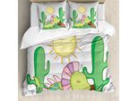 Abakuhaus Set Copripiumino Per Letto Singolo, Styracosaurus Doodle, Antiacaro, Adatto A Chi Soffre Di Allergie, Con Federa, 200 Cm X 200 Cm - 80 X 80 Cm, Multicolore