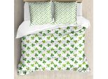 Abakuhaus Set Copripiumino Per Letto Singolo St. Patrick's Day, Trifoglio, Antiacaro, Adatto A Chi Soffre Di Allergie, Con Federa, 155 Cm X 220 Cm - 80 X 80 Cm, Verde Lime Multicolore