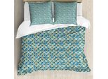 Abakuhaus Set Copripiumino Per Letti Singoli, Spruzzi Acquerellati Grunge, Antiacaro, Adatto A Chi Soffre Di Allergie, Con Federa, 200 Cm X 200 Cm - 80 X 80 Cm, Multicolore