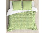 Abakuhaus Set Copripiumino Per Letto Singolo, Kalligraphie Learning Abc, Antiacaro, Adatto A Chi Soffre Di Allergie, Con Federa, 155 Cm X 220 Cm - 80 X 80 Cm, Giallo Shamrock Verde
