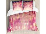 Abakuhaus Set Copripiumino Per Letti Singoli, Abstract Blush Polygonal, Antiacaro, Adatto A Chi Soffre Di Allergie, Con Federa, 200 Cm X 200 Cm - 80 X 80 Cm, Multicolore