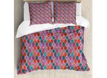 Abakuhaus Set Copripiumino Geometrico Per Letti Singoli, Oriental Rhombuses, Antiacaro, Adatto A Chi Soffre Di Allergie, Con Federa, 200 Cm X 200 Cm - 80 X 80 Cm, Multicolore