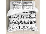 Abakuhaus Set Copripiumino Per Letto Singolo, Monochrome Bildungs, Antiacaro, Adatto A Chi Soffre Di Allergie, Con Federa, 200 Cm X 200 Cm - 80 X 80 Cm, Grigio Antracite E Bianco