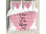 Abakuhaus Set Copripiumino Vintage Valentine Per Letti Singoli, Testo "Schmutz-Herz"" (Cuore Sporco), Antiacaro, Adatto A Chi Soffre Di Allergie, Con Federa, 200 Cm X 200 Cm - 80 X 80 Cm, Rosa Pallido E Grigio Antracite"