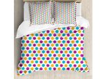 Abakuhaus Set Copripiumino A Pois Per Letti Singoli, Vintage Circular Blobs, Antiacaro E Anallergico, Con Federa, 200 Cm X 200 Cm - 80 X 80 Cm, Multicolore