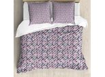Abakuhaus Set Copripiumino Per Letti Singoli, Pastel Abstract Waves, Antiacaro, Adatto A Chi Soffre Di Allergie, Con Federa, 200 Cm X 200 Cm - 80 X 80 Cm, Viola Multicolore