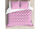 Set Copripiumino In Damasco Abakuhaus Per Letti Singoli, Arte Monocromatica Vittoriana, Antiacaro, Adatto A Chi Soffre Di Allergie, Con Federa, 155 Cm X 220 Cm - 80 X 80 Cm, Fucsia Chiaro Malva Chiaro