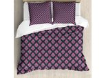 Set Copripiumino In Damasco Rosa Abakuhaus Per Letti Singoli, Fiori Vittoriani Femminili, Antiacaro, Adatto A Chi Soffre Di Allergie, Con Federa, 200 Cm X 200 Cm - 80 X 80 Cm, Rosa Baby-Magenta