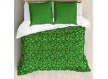 Abakuhaus Set Copripiumino Jungle Leaf Per Letti Singoli, Foglie Tropicali Hawaii, Antiacaro, Adatto A Chi Soffre Di Allergie, Con Federa, 200 Cm X 200 Cm - 80 X 80 Cm, Verde Verde Lime