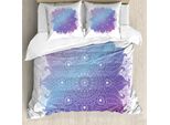 Set Copripiumino Abakuhaus Per Letti Singoli, Bohemian Mandala, Antiacaro, Adatto A Chi Soffre Di Allergie, Con Federa, 200 Cm X 200 Cm - 80 X 80 Cm, Azzurro, Blu, Viola