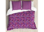 Abakuhaus Set Copripiumino Astratto Per Letti Singoli, Strisce Ondulate, Antiacaro, Adatto A Chi Soffre Di Allergie, Con Federa, 200 Cm X 200 Cm - 80 X 80 Cm, Multicolore