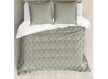 Set Copripiumino In Damasco Abakuhaus Per Letti Singoli, Motivi Floreali Vintage Vittoriani, Antiacaro E Anallergico, Con Federa, 200 Cm X 200 Cm - 80 X 80 Cm, Multicolore