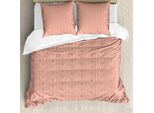 Set Copripiumino In Damasco Abakuhaus Per Letti Singoli, Motivo Floreale, Antiacaro, Adatto A Chi Soffre Di Allergie, Con Federa, 155 Cm X 220 Cm - 80 X 80 Cm, Rosa Antico E Pesca