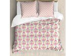 Set Copripiumino In Damasco Abakuhaus Per Letti Singoli, Fiori Moderni Vivaci, Antiacaro, Adatto A Chi Soffre Di Allergie, Con Federa, 155 Cm X 220 Cm - 80 X 80 Cm, Multicolore