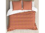 Abakuhaus Set Copripiumino Marocchino Per Letti Singoli, Motivo Floreale Stellato, Antiacaro, Adatto A Chi Soffre Di Allergie, Con Federa, 200 Cm X 200 Cm - 80 X 80 Cm, Giallo Vermiglio Terra