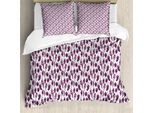 Abakuhaus Set Copripiumino Hippie Per Letti Singoli, Motivi A Piume, Antiacaro, Adatto A Chi Soffre Di Allergie, Con Federa, 155 Cm X 220 Cm - 80 X 80 Cm, Rosa Baby Prugna