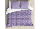 Abakuhaus Set Copripiumino Astratto Per Letti Singoli, Motivi Floreali, Antiacaro, Adatto A Chi Soffre Di Allergie, Con Federa, 200 Cm X 200 Cm - 80 X 80 Cm, Blu Viola Verde Menta
