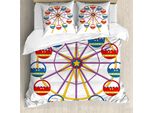 Abakuhaus Set Copripiumino Per Letto Singolo, Childish Lustige Fahrt, Antiacaro, Adatto A Chi Soffre Di Allergie, Con Federa, 200 Cm X 200 Cm - 80 X 80 Cm, Multicolore